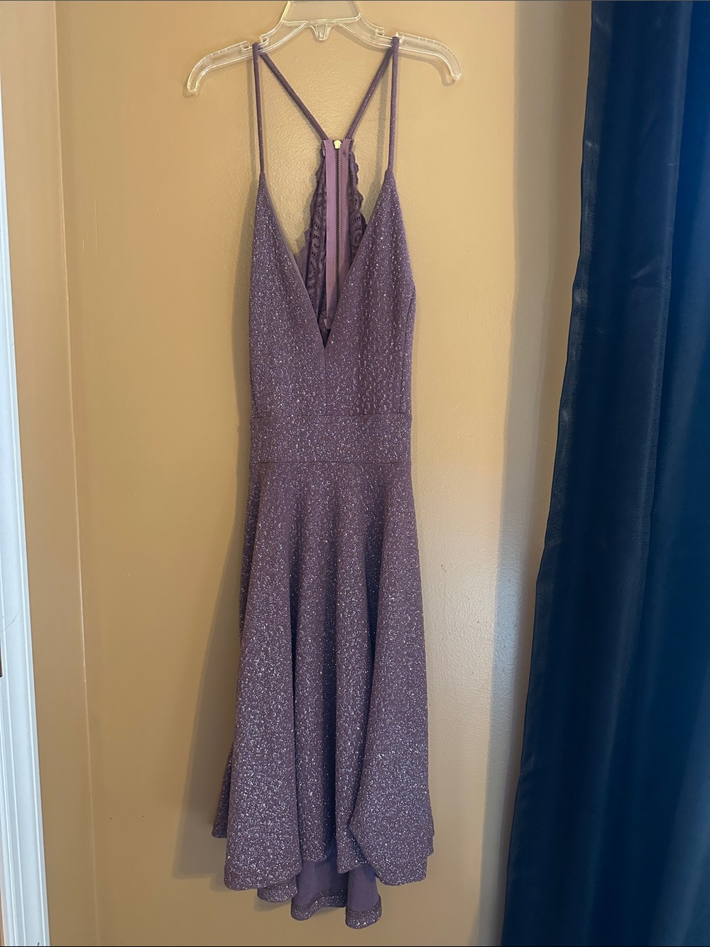 Windsor Sparkling Purple High-Low Strappy Dress
